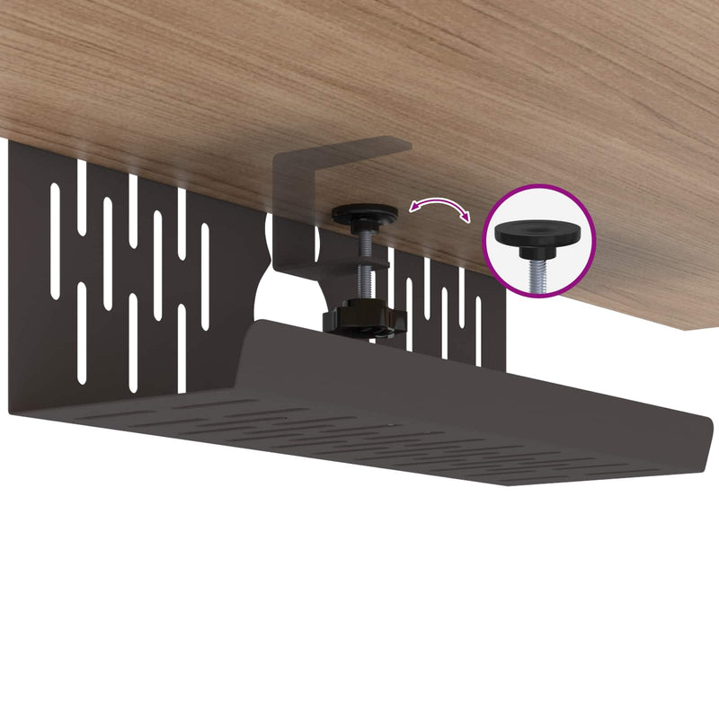 Under Desk Cable Management Tray 2 pcs Black 35 x 12 x 13 cm