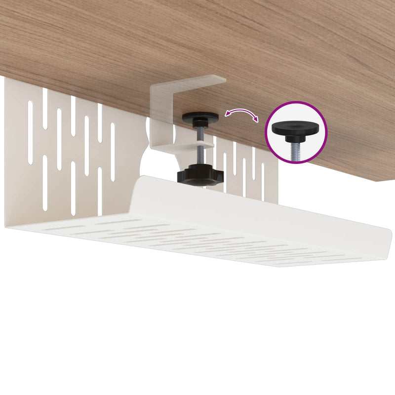 Under Desk Cable Management Tray 2 pcs White 35 x 12 x 13 cm
