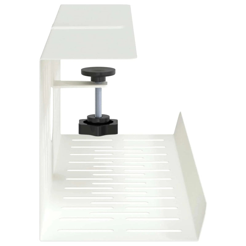 Under Desk Cable Management Tray 2 pcs White 35 x 12 x 13 cm