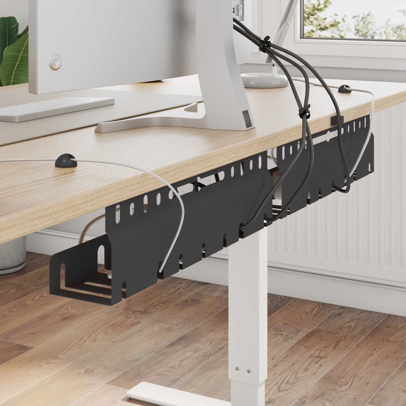 Under Desk Cable Management Tray 2 pcs Black 43 x 9 x 11 cm