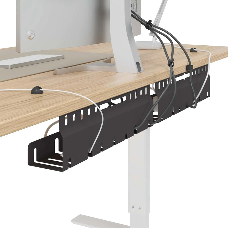 Under Desk Cable Management Tray 2 pcs Black 43 x 9 x 11 cm