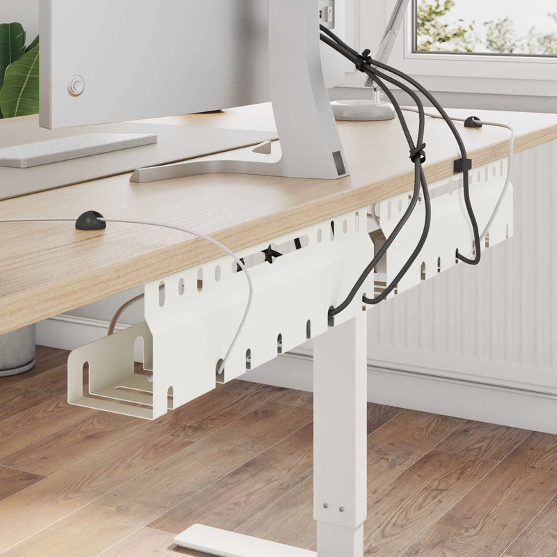 Under Desk Cable Management Tray 2 pcs White 43 x 9 x 11 cm