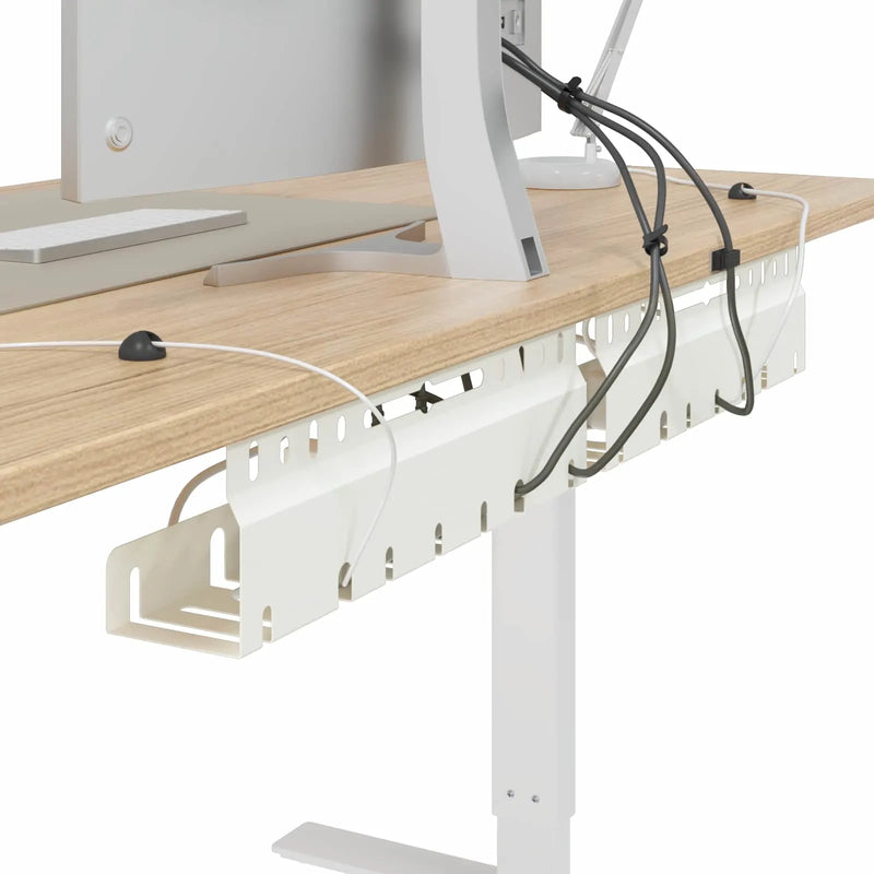 Under Desk Cable Management Tray 2 pcs White 43 x 9 x 11 cm