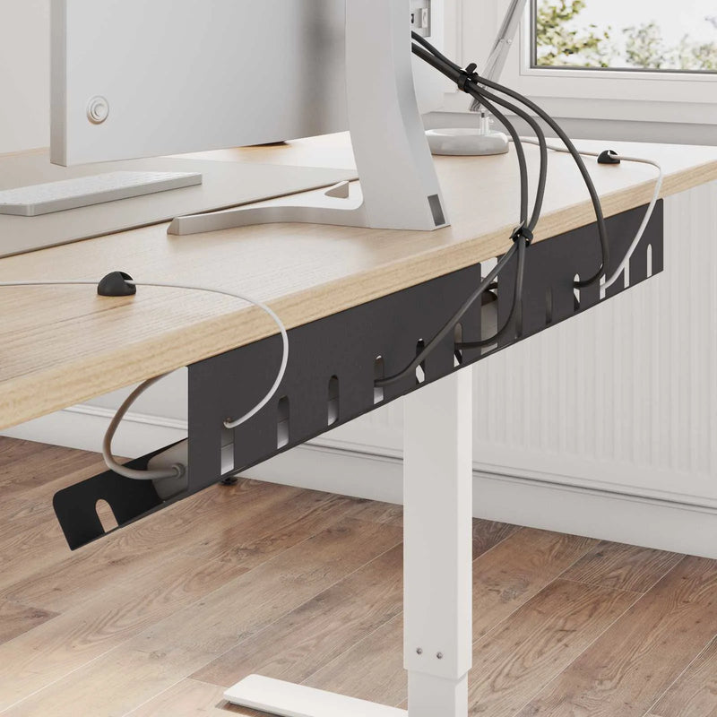 Under Desk Cable Management Tray 2 pcs Black
