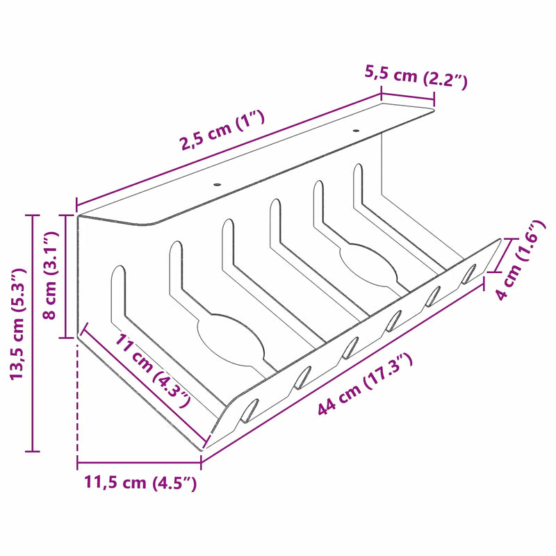 Under Desk Cable Management Tray 2 pcs White