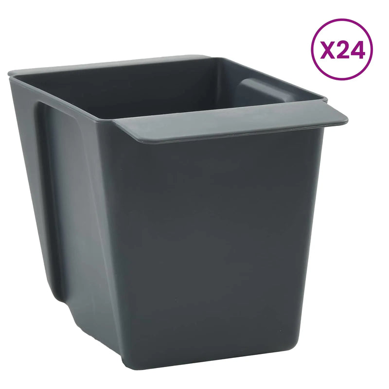 Flower Boxes for Euro Pallets 12 pcs Grey 13.5 x 9 x 9.5 cm