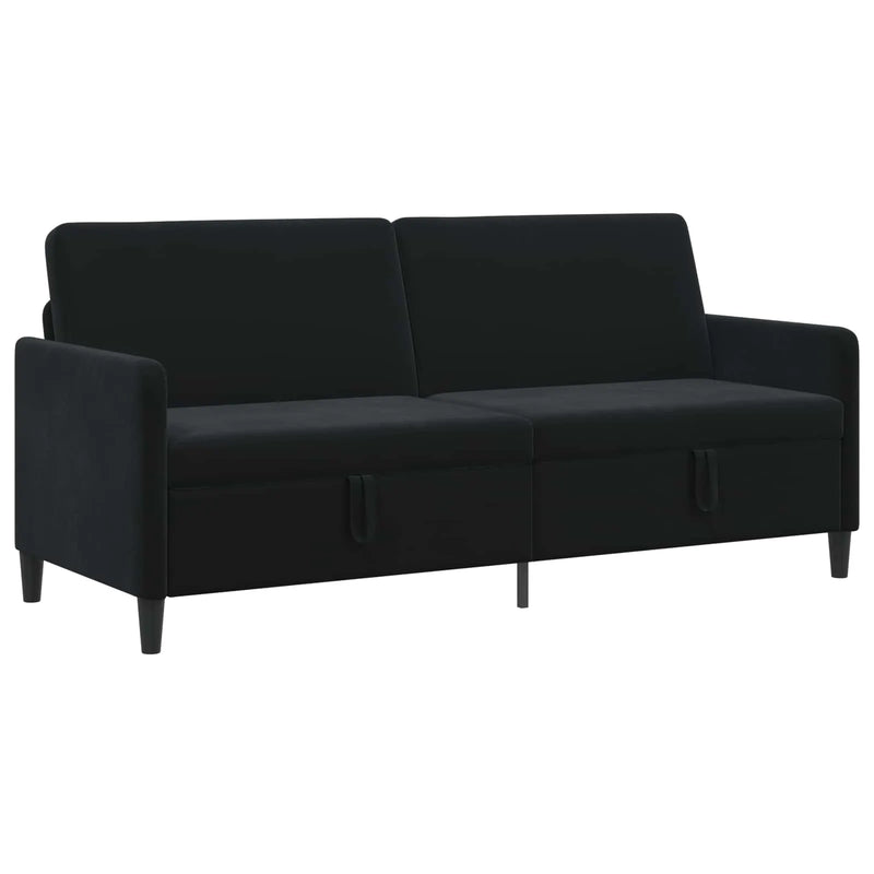 Sofa with Storage Black 192 x 78 x 87 cm Polyester