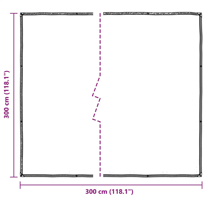 Tarpaulin with Eyelets Transparent 3 x 3 m Polyethylene