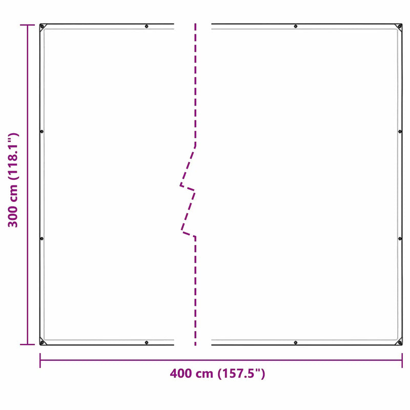 Tarpaulin with Eyelets Transparent 3 x 4 m Polyethylene