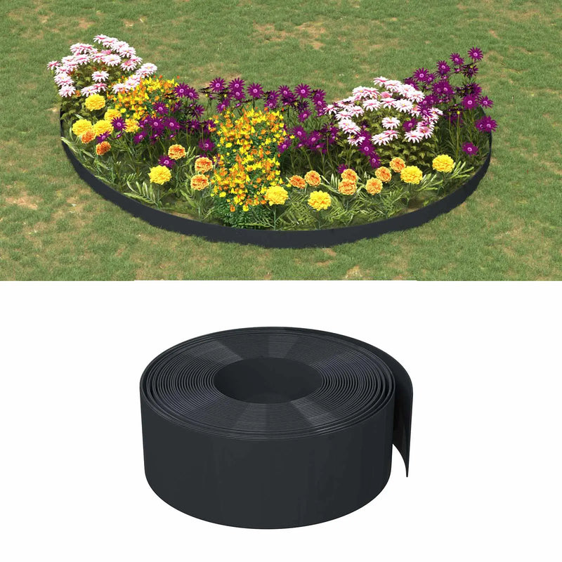 Garden Edging 25 m 20 cm PE Black