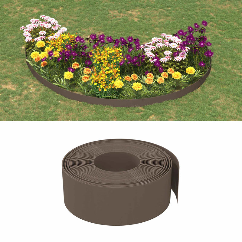 Garden Edging 25 m 20 cm PE Brown
