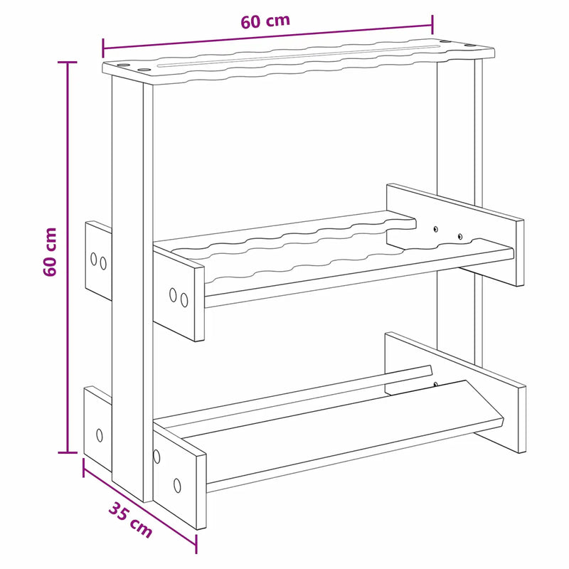 Billiard Cue Stand Engineered Wood 60 x 35 x 60 cm White