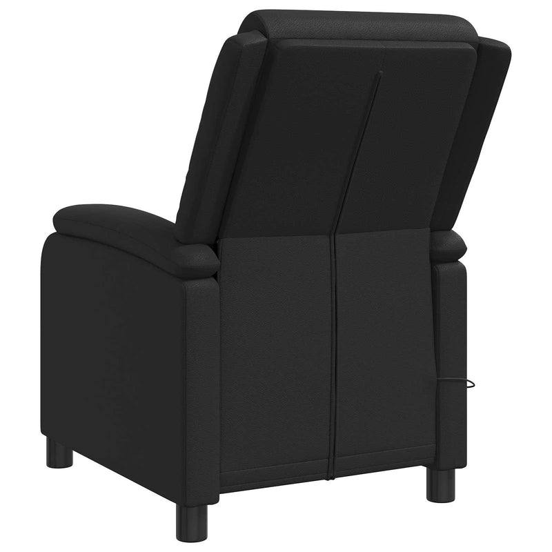 Massage Recliner Black Faux Leather
