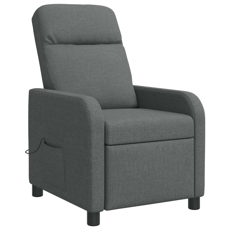 Massage Recliner Dark Grey Fabric