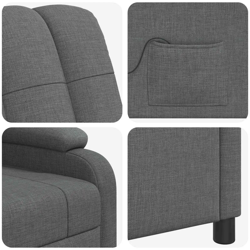 Massage Recliner Dark Grey Fabric