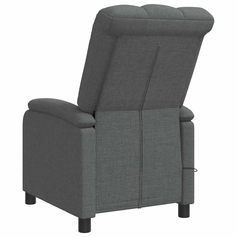 Massage Recliner Dark Grey Fabric