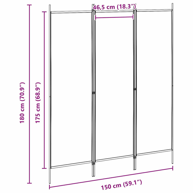 Room Divider Beige 150 x 180 cm Fabric