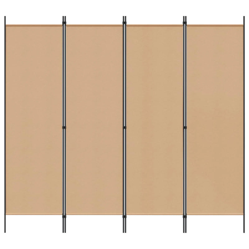 4-Panel Room Divider Beige 200 x 180 cm Fabric