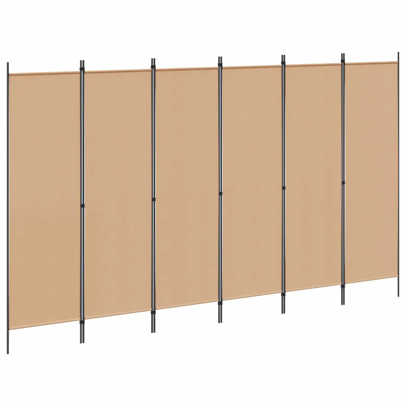 6-Panel Room Divider Beige 300 x 180 cm Fabric