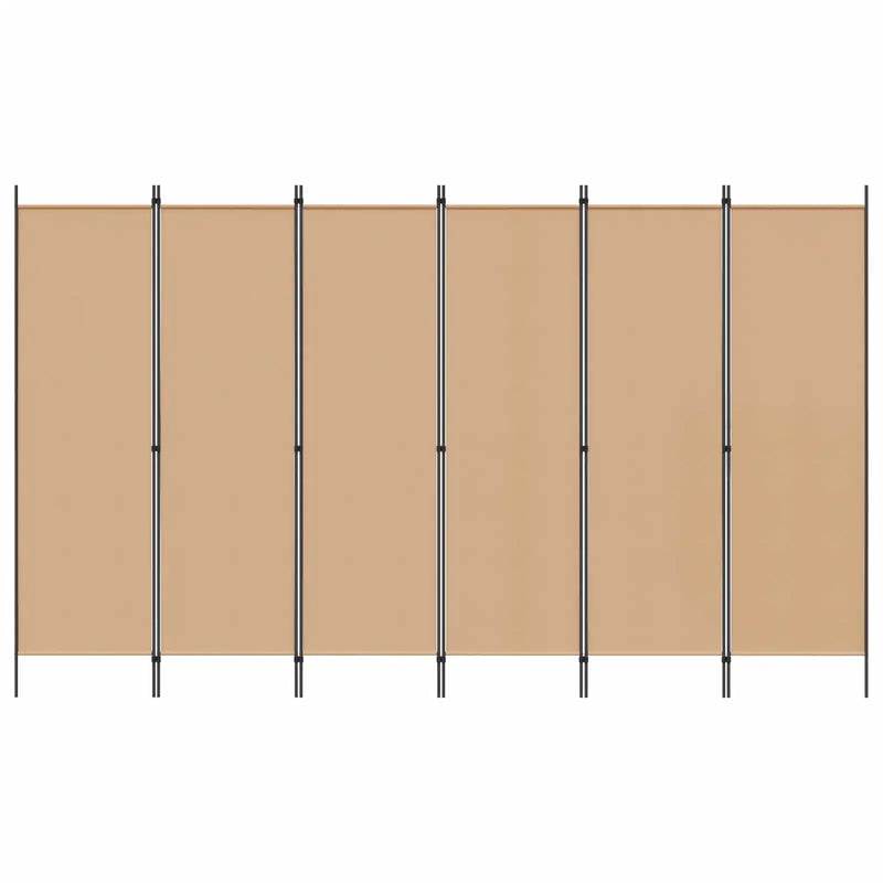 6-Panel Room Divider Beige 300 x 180 cm Fabric
