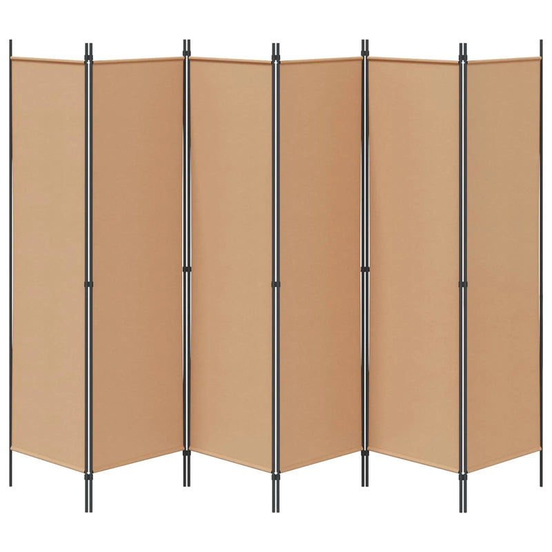 6-Panel Room Divider Beige 300 x 180 cm Fabric