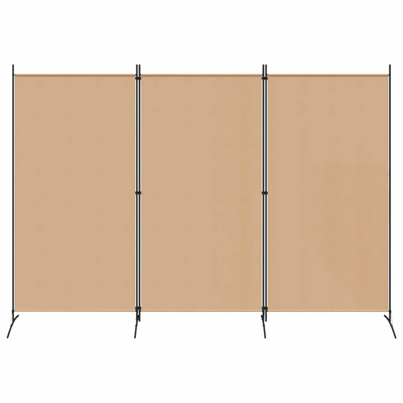 3-Panel Room Divider Beige 260 x 180 cm Fabric