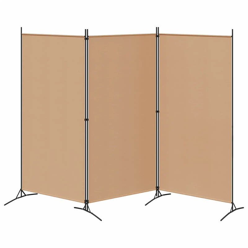 3-Panel Room Divider Beige 260 x 180 cm Fabric