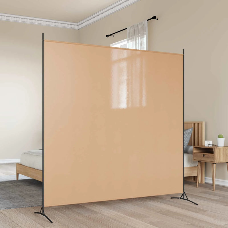 Single Panel Room Divider Beige 175 x 180 cm Fabric