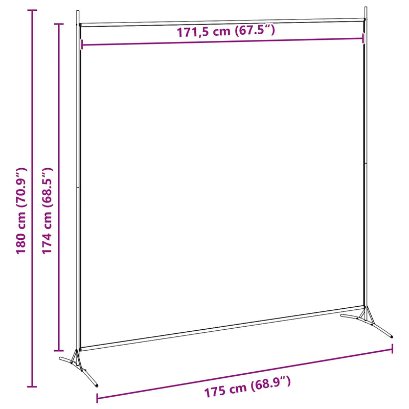 Single Panel Room Divider Beige 175 x 180 cm Fabric