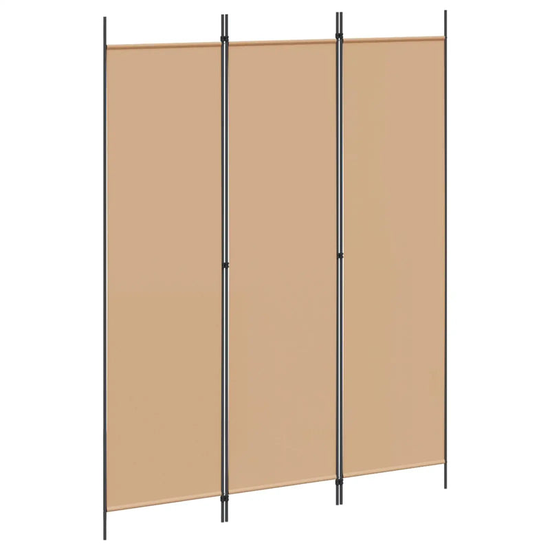 3-Panel Room Divider Beige 150 x 200 cm Fabric