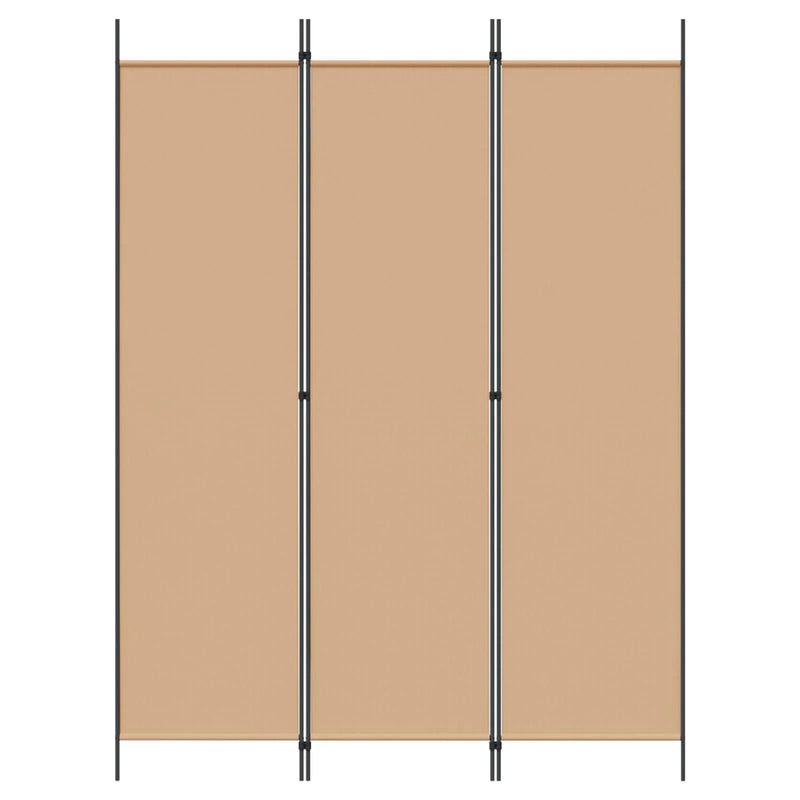 3-Panel Room Divider Beige 150 x 200 cm Fabric