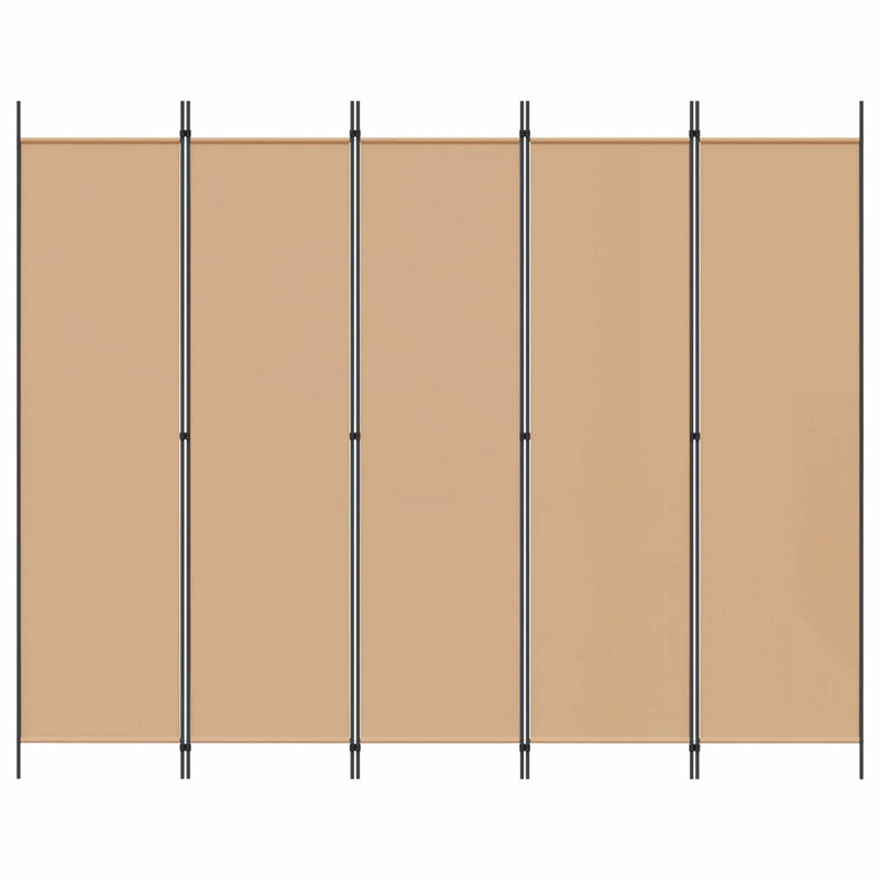 5-Panel Room Divider Beige 250 x 200 cm Fabric