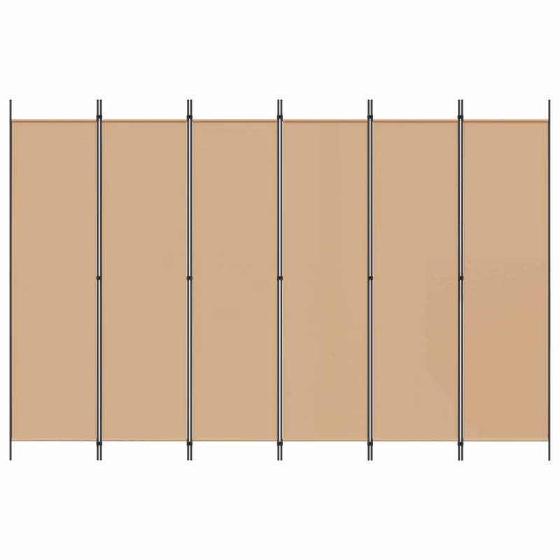 6-Panel Room Divider Beige 300 x 200 cm Fabric