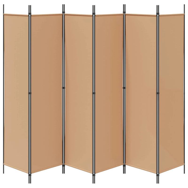 6-Panel Room Divider Beige 300 x 200 cm Fabric