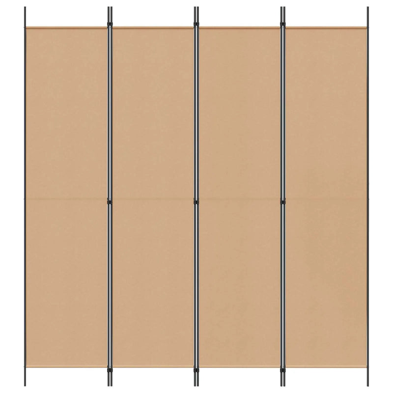 4-Panel Room Divider Beige 200 x 220 cm Fabric