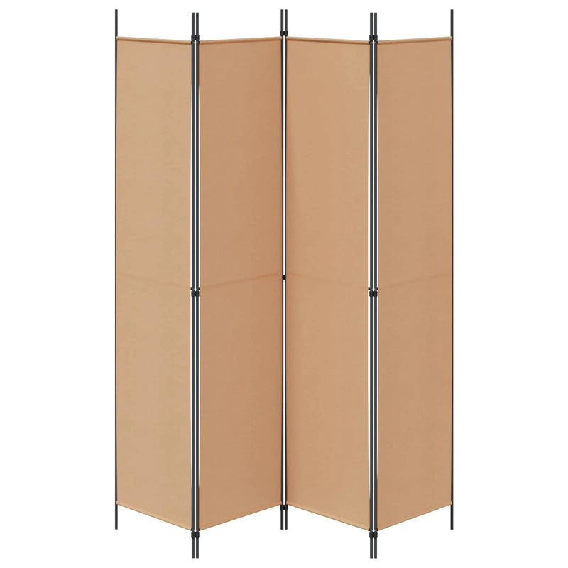4-Panel Room Divider Beige 200 x 220 cm Fabric