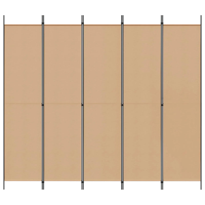 5-Panel Room Divider Beige 250 x 220 cm Fabric