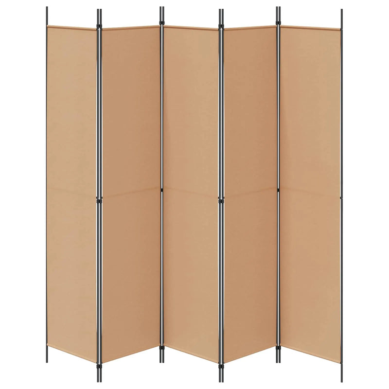 5-Panel Room Divider Beige 250 x 220 cm Fabric