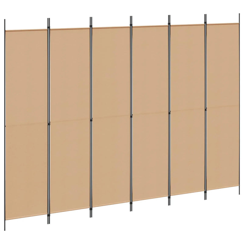 6-Panel Room Divider Beige 300 x 220 cm Fabric