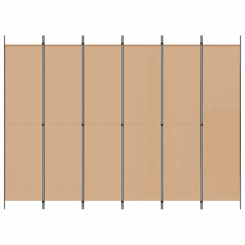 6-Panel Room Divider Beige 300 x 220 cm Fabric