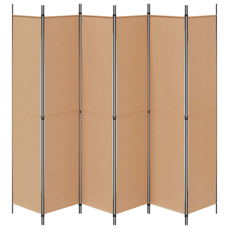 6-Panel Room Divider Beige 300 x 220 cm Fabric