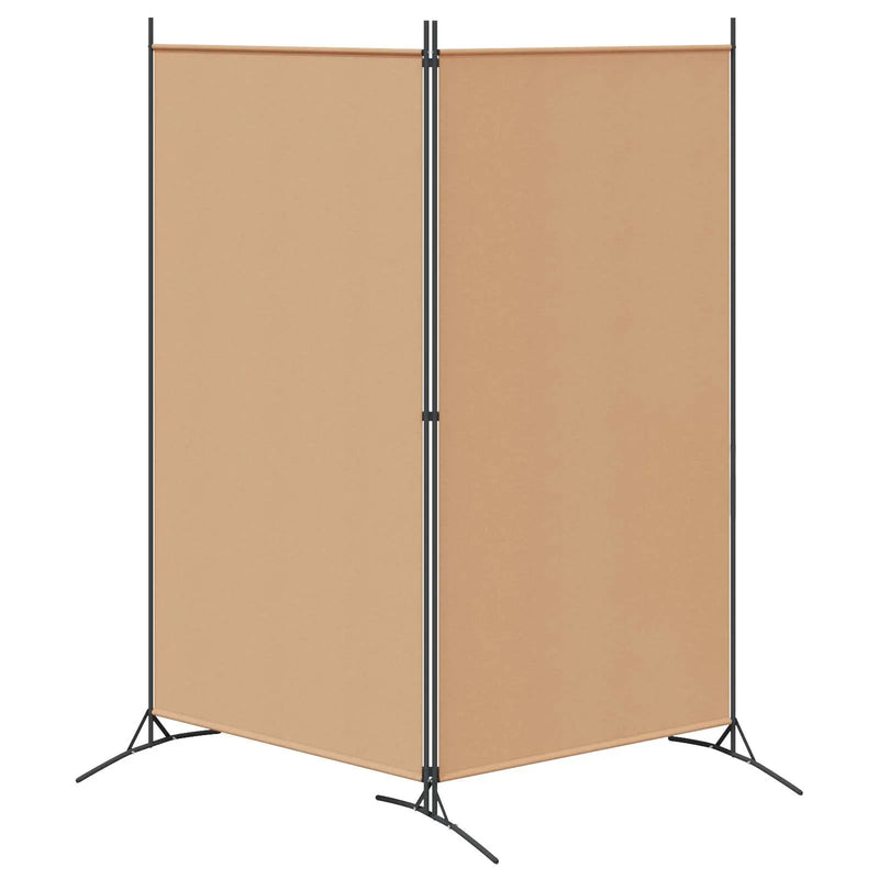2-Panel Room Divider Beige 175 x 180 cm Fabric