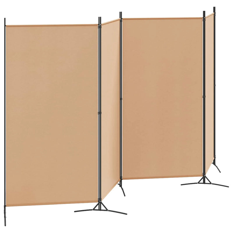 4-Panel Room Divider Beige 346 x 180 cm Fabric