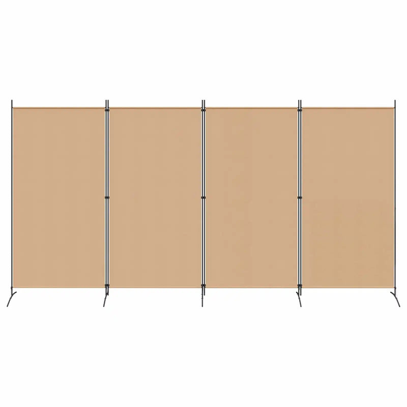 4-Panel Room Divider Beige 346 x 180 cm Fabric
