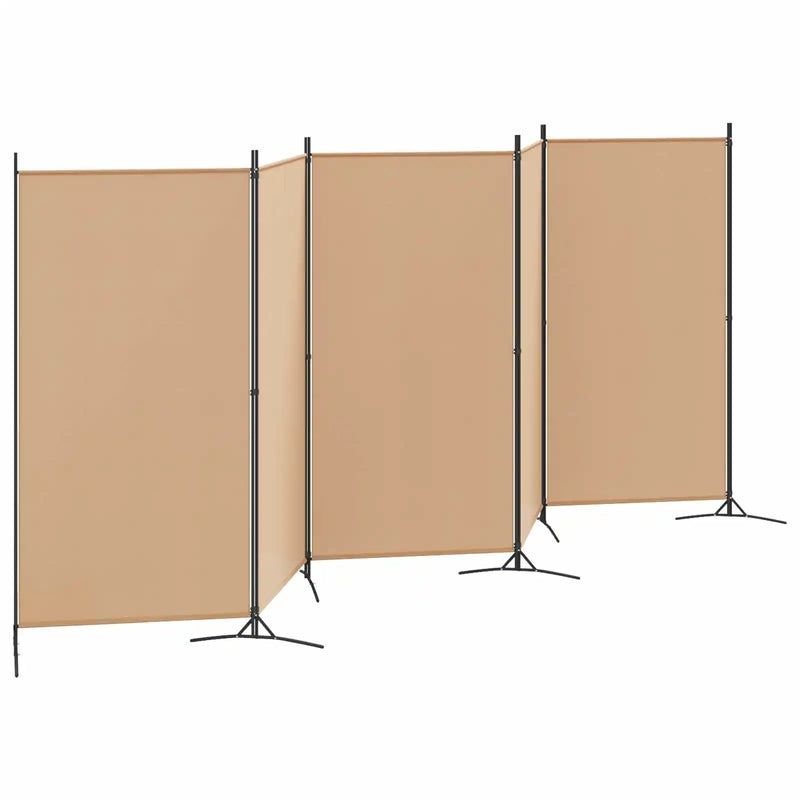 5-Panel Room Divider Beige 433 x 180 cm Fabric