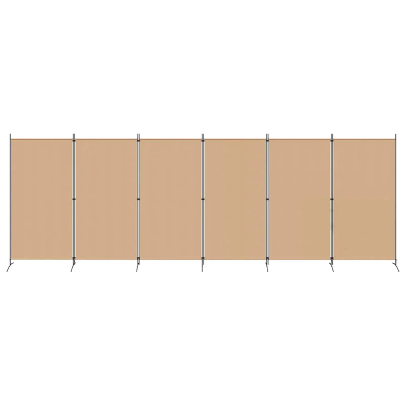 6-Panel Room Divider Beige 520 x 180 cm Fabric