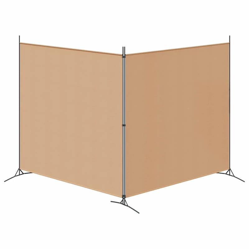 2-Panel Room Divider Beige 348 x 180 cm Fabric