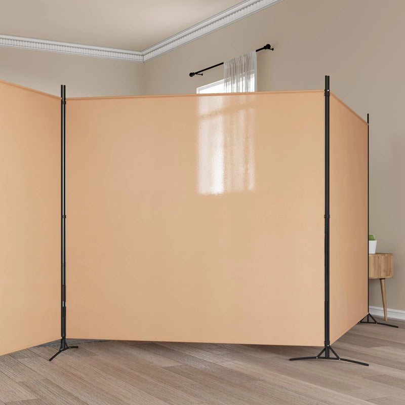 4-Panel Room Divider Beige 525 x 180 cm Fabric