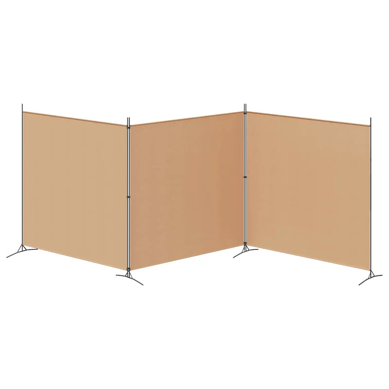 4-Panel Room Divider Beige 525 x 180 cm Fabric