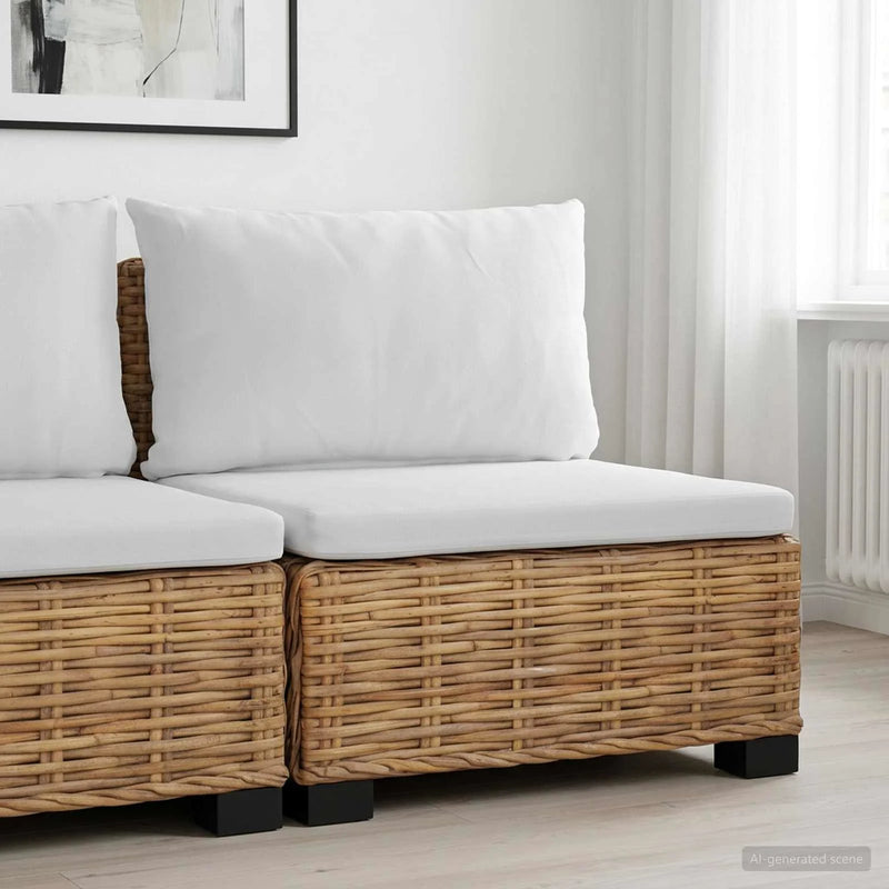 Middle Sofa with Cushions GENDT Natural Rattan Natural